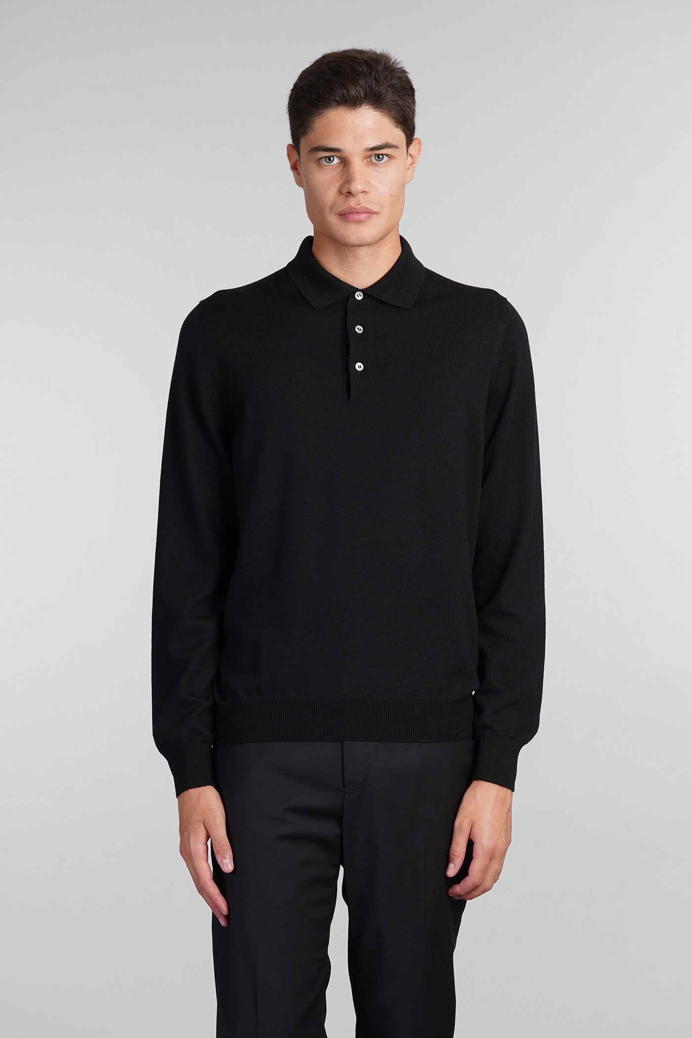 Tagliatore 0205 Palmer Polo In Black Wool