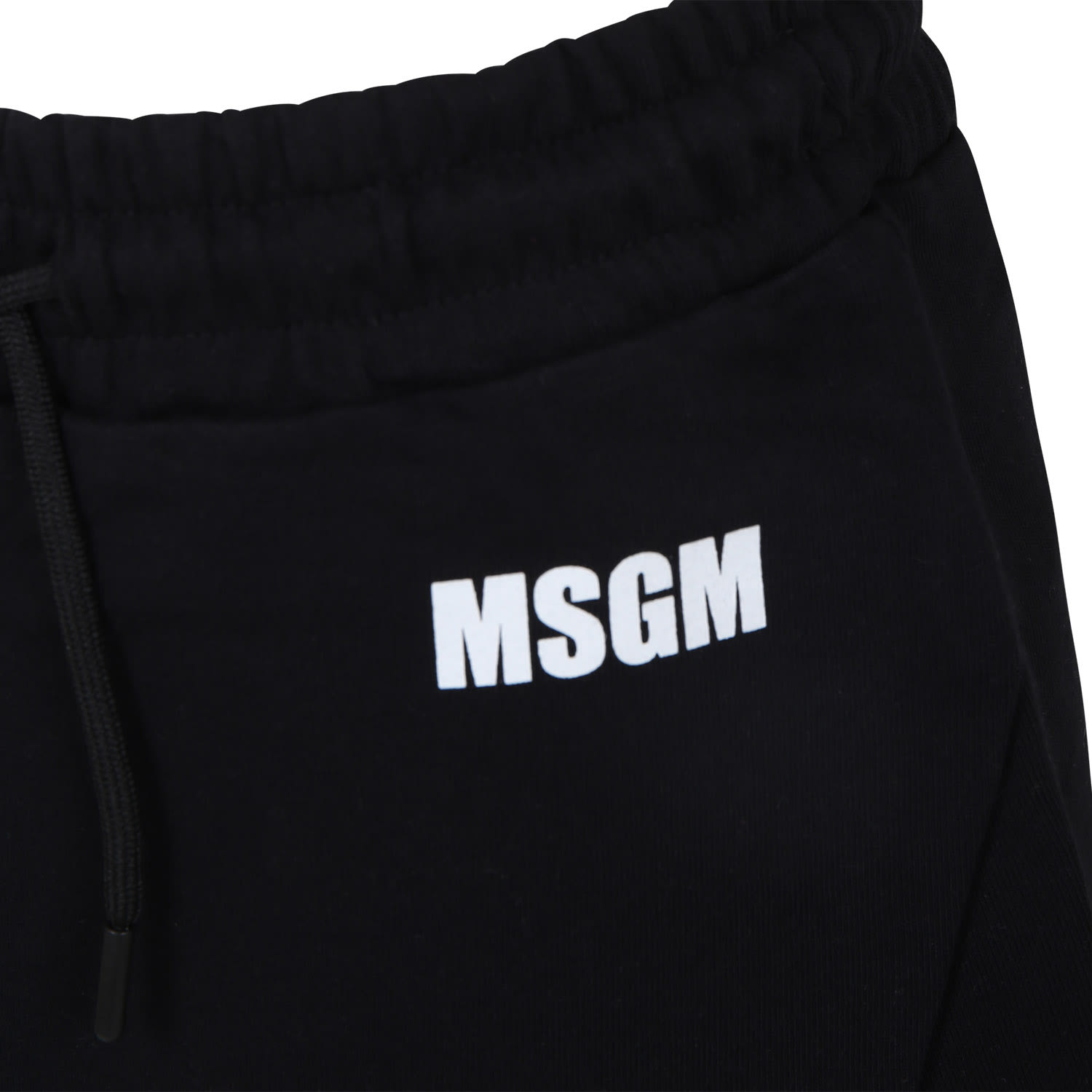 Shop Msgm Black Skirt For Girl With Logo And Writing In Nero