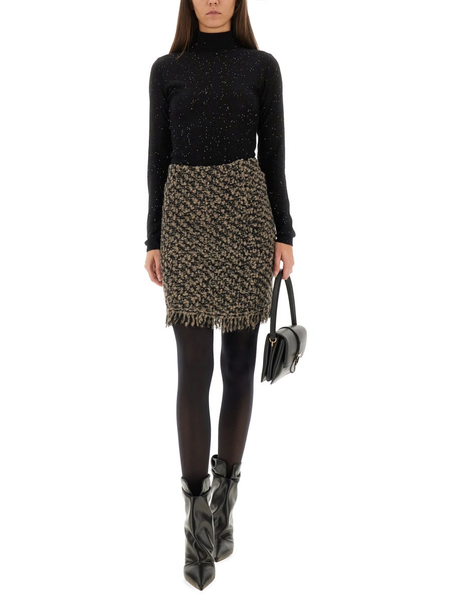 Fabiana Filippi Sequin Turtleneck Sweater Sweaters And Cardigans Black In Blue