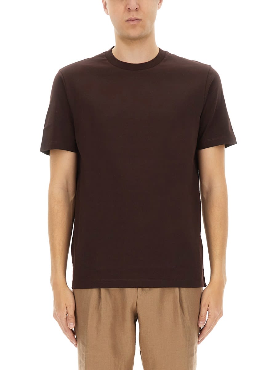 Hugo Boss Boss "l-tesar 14" T-shirt In Brown