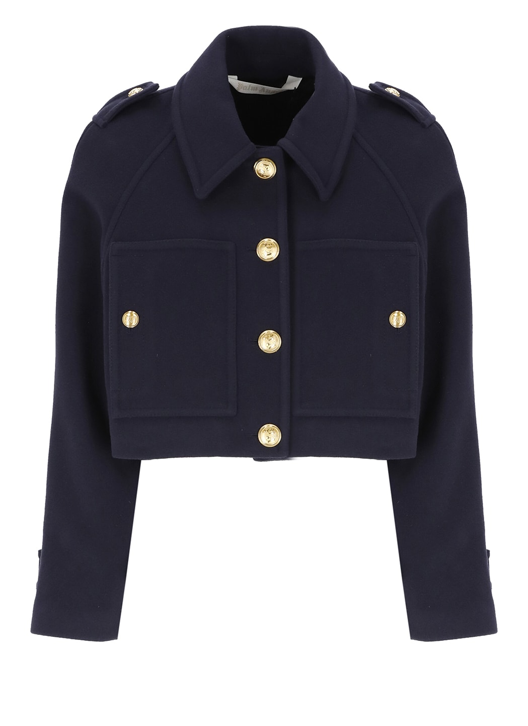 Palm Angels Gold Buttons Cropped Blazer
