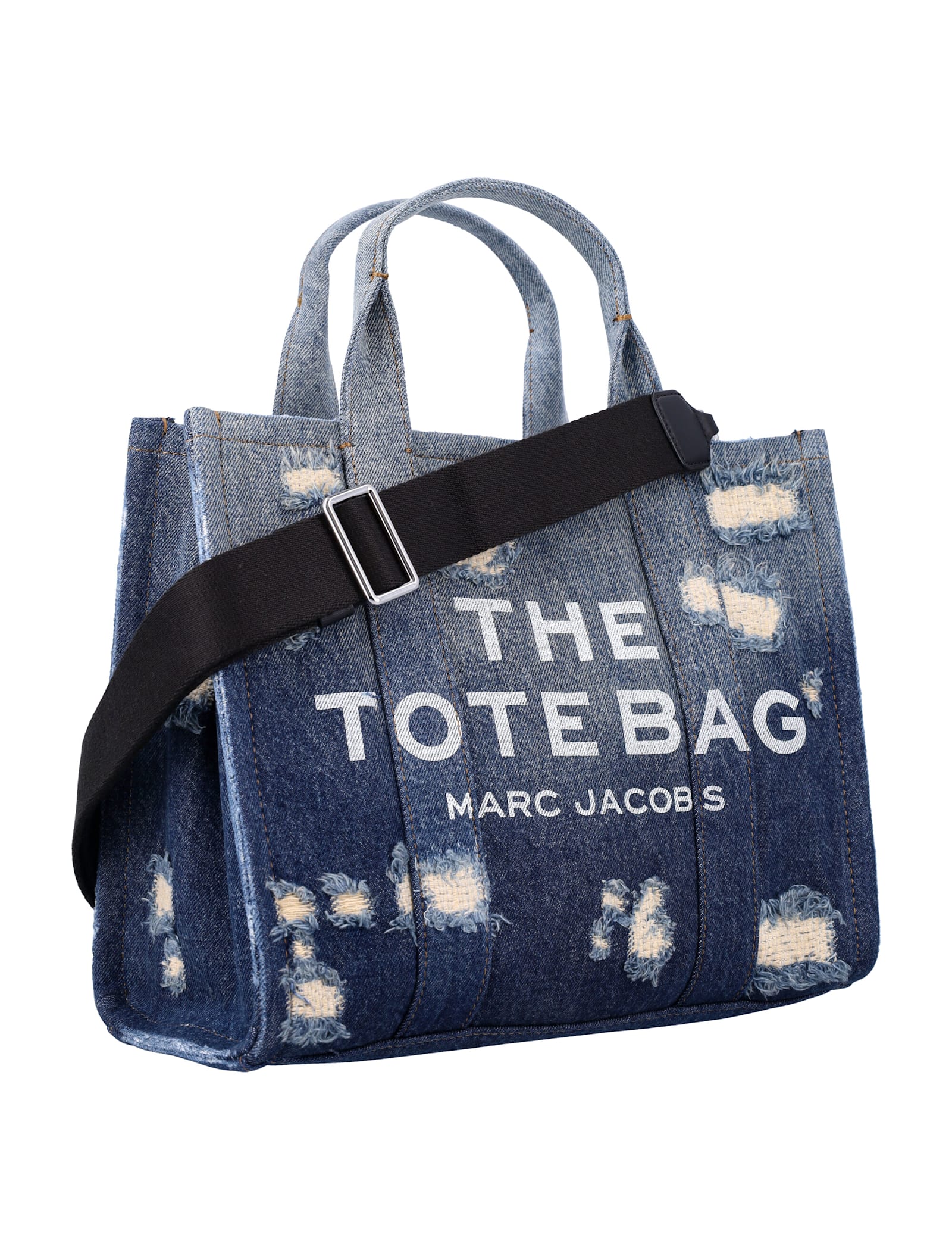 Shop Marc Jacobs The Rip And Repair Denim Medium Tote Bag In Punk Indigo