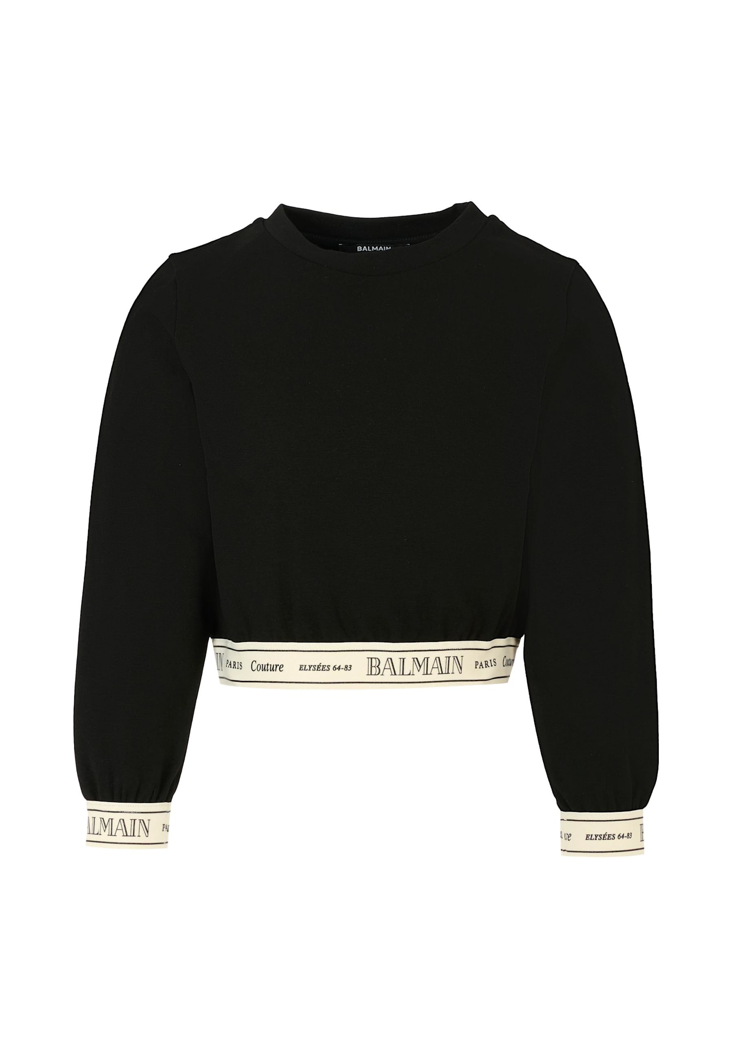 Balmain Logo-band Cropped Top In Black