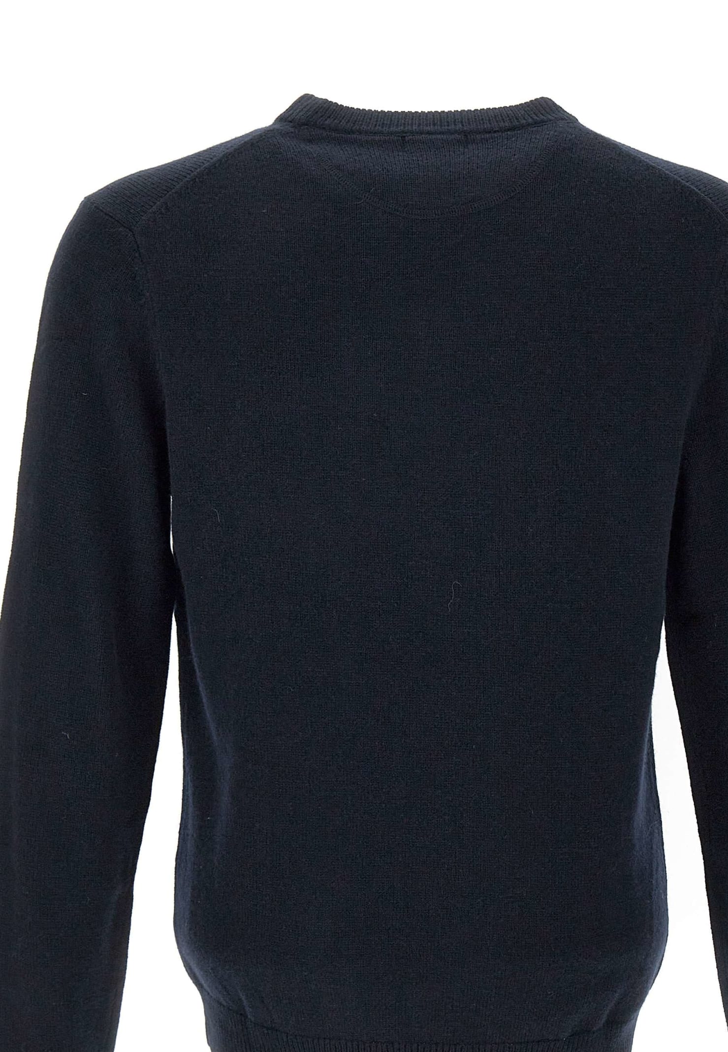 Shop Sun 68 Round Solid Wool And Viscose Blend Pullover Sweater In Navy Blue