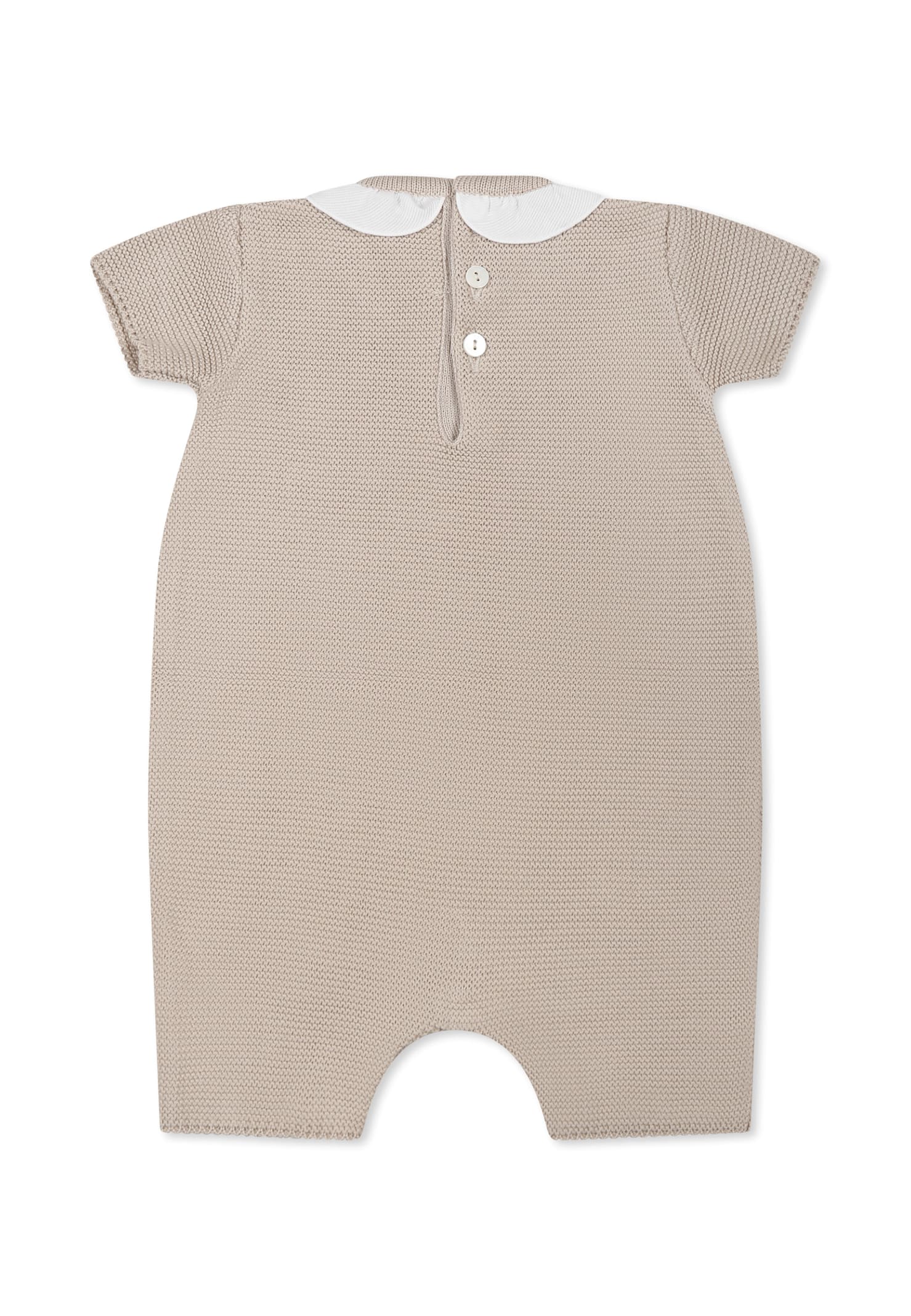 Little Bear Beige Romper For Baby Girl In Beige