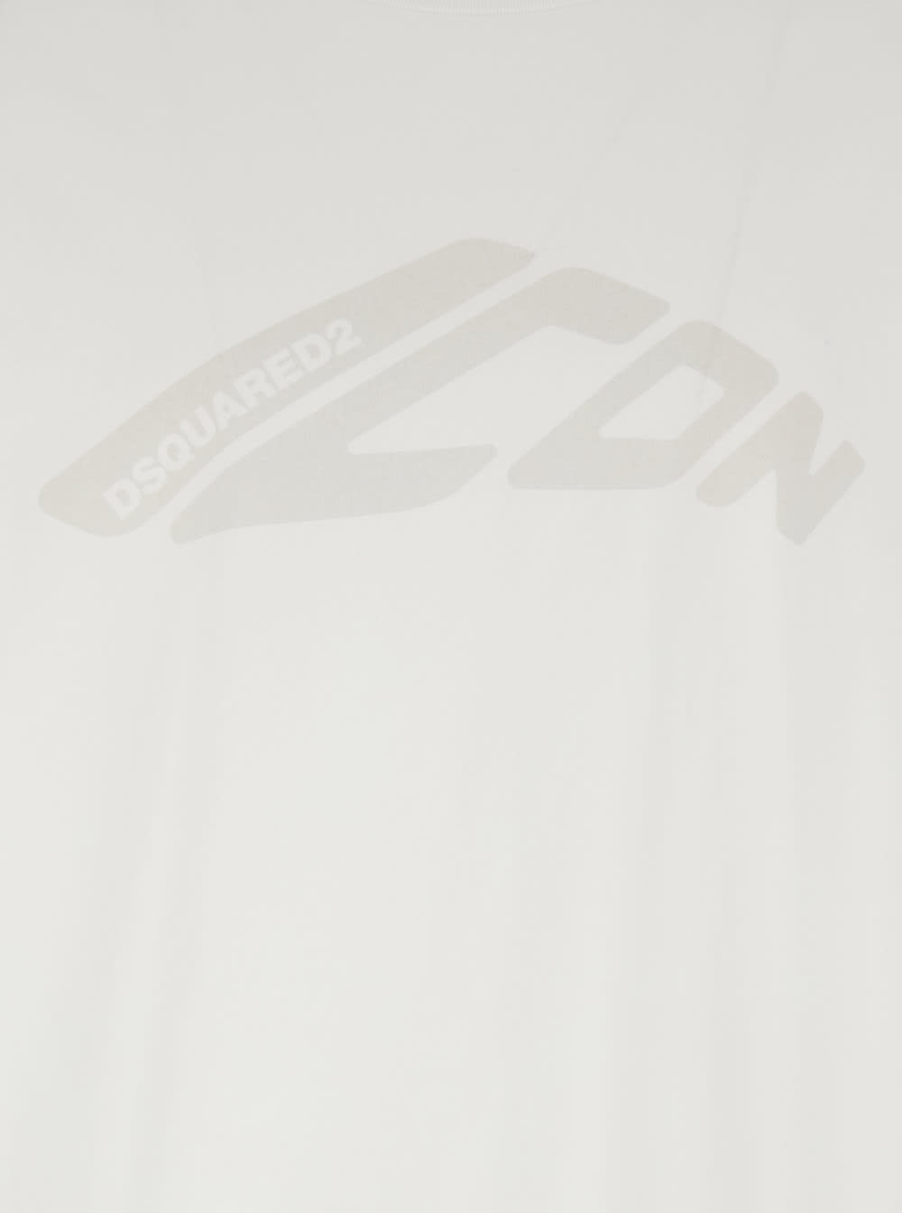 Dsquared2 White Crewneck T-shirt With Icon Logo Printed On The Front In Cotton Man In White