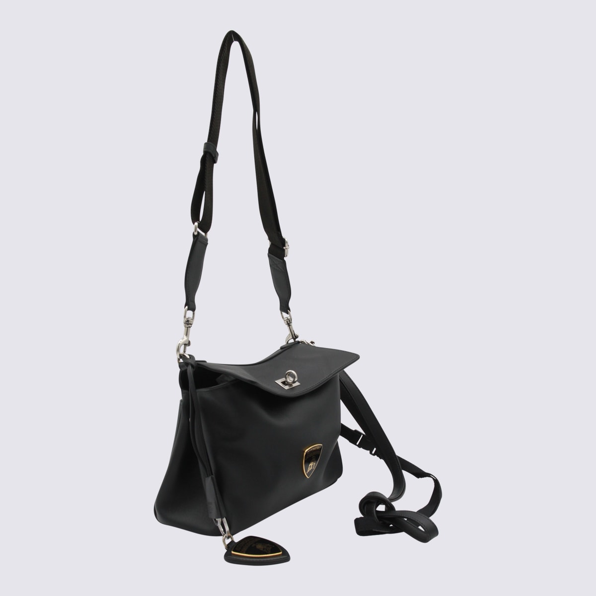 Balenciaga Black Leather Lamborghini Rodeo Shoulder Bag In Black