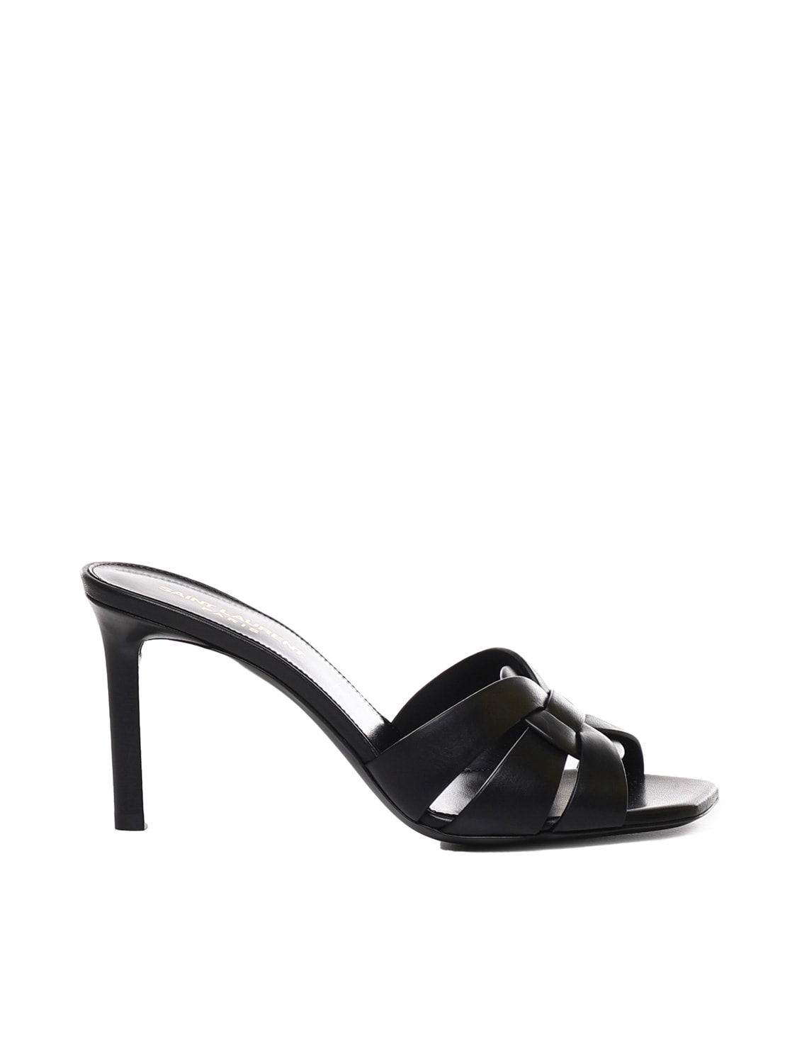 Saint Laurent Leather Heeled Mules In Black | ModeSens