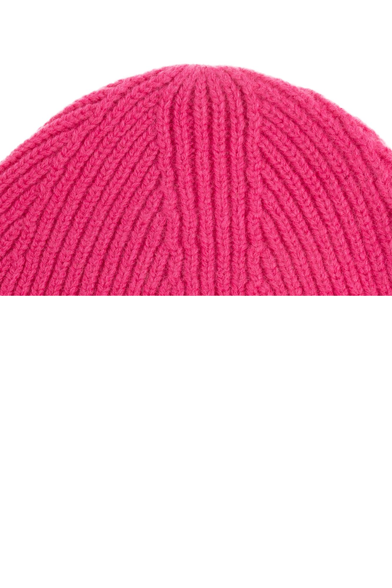 Shop Acne Studios Beanie With Logo In Acv Bright Pink