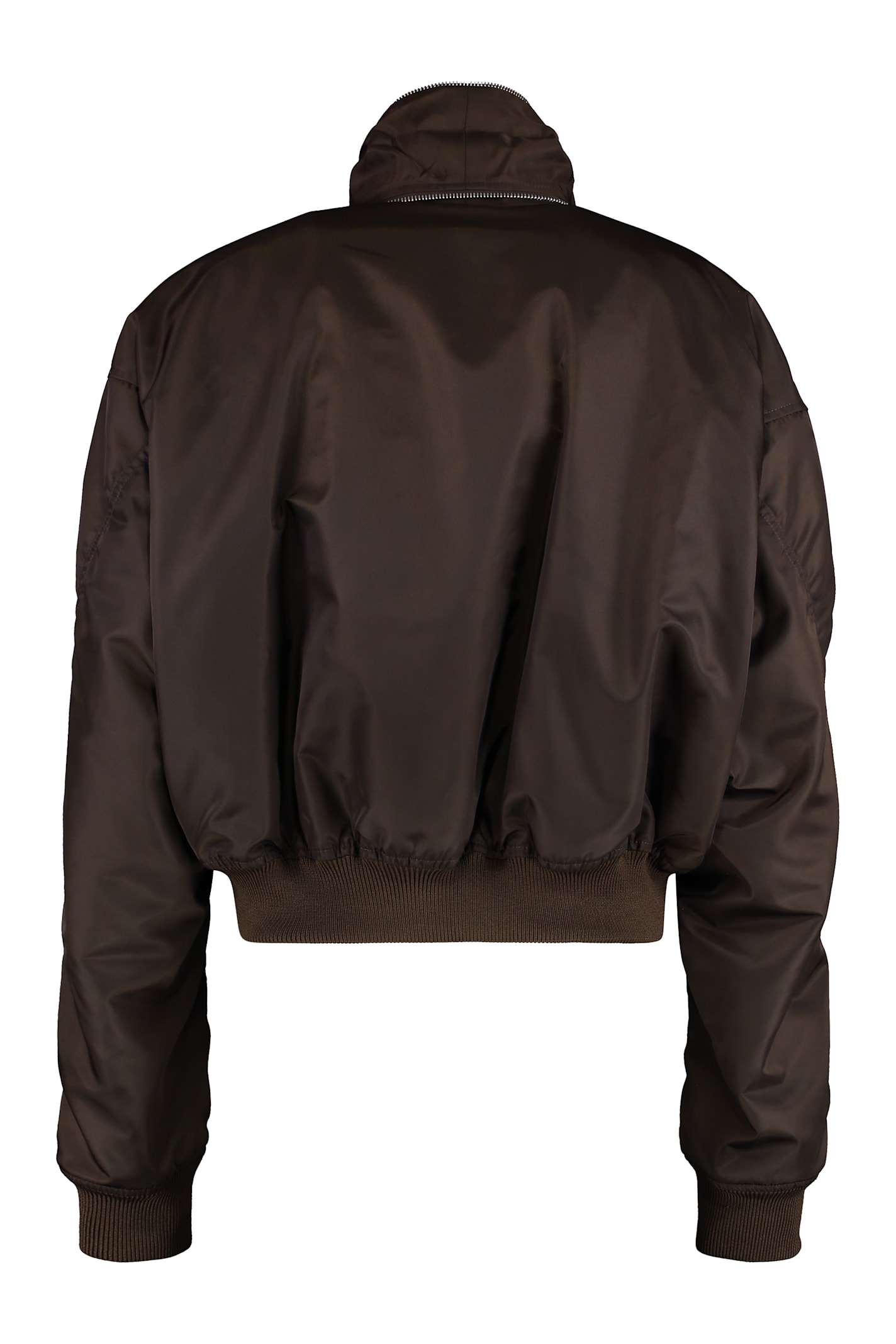 Givenchy Cropped Flap Pocket Jackets With High Collar In Brown
