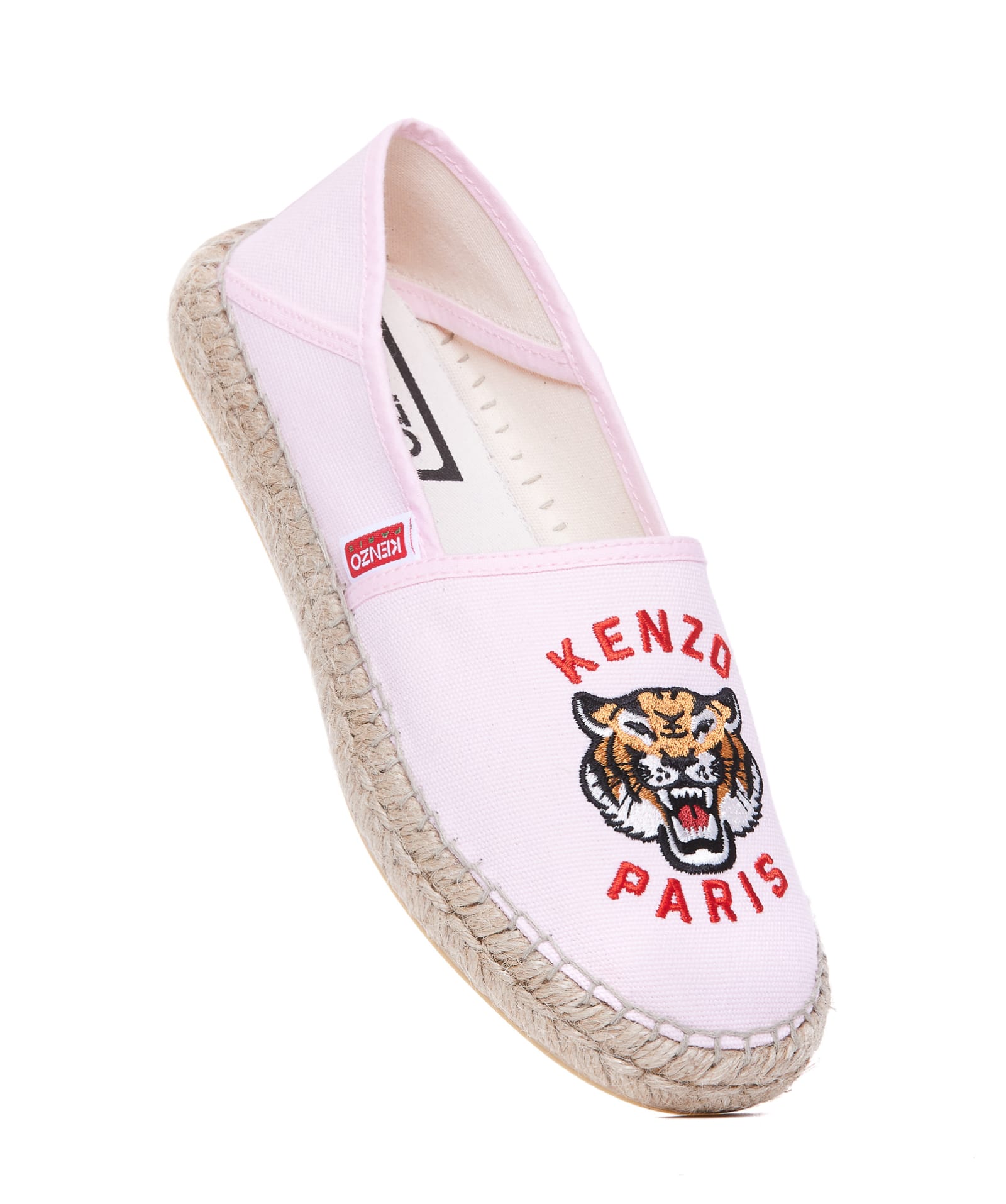 Shop Kenzo Lucky Tiger Logo Espadrilles In Pink