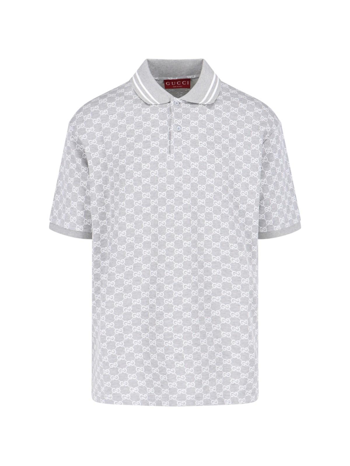 Shop Gucci Polo Logo Pattern In Grey