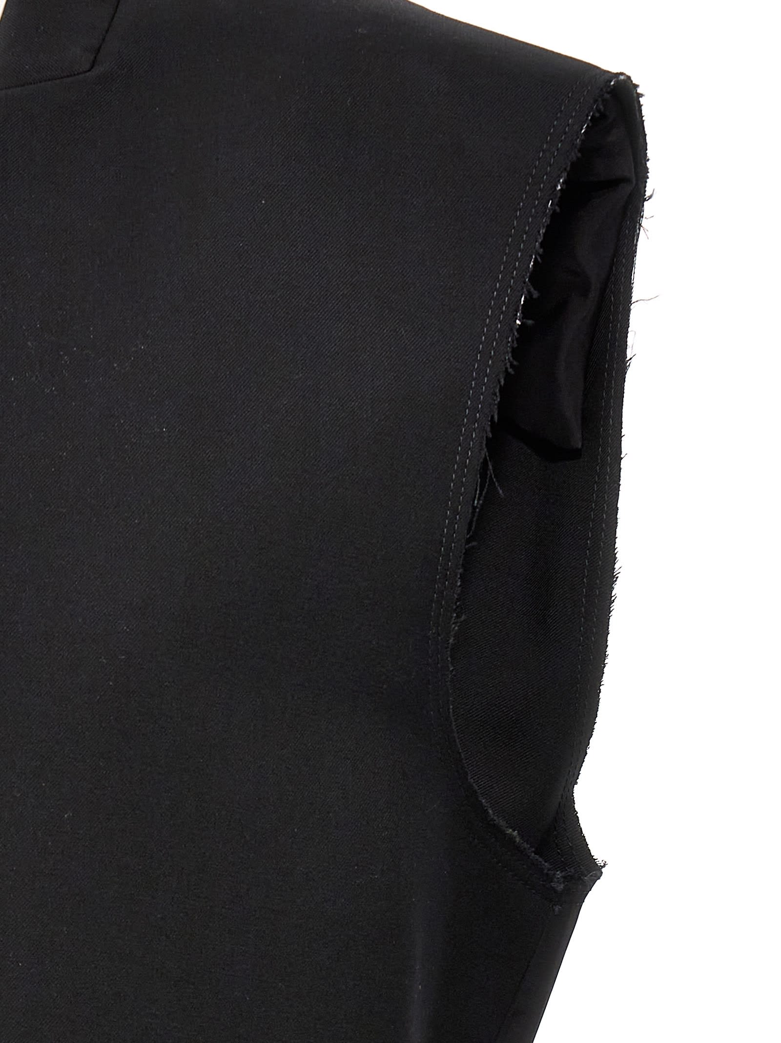 Shop Jil Sander Two-material Long Vest In Black