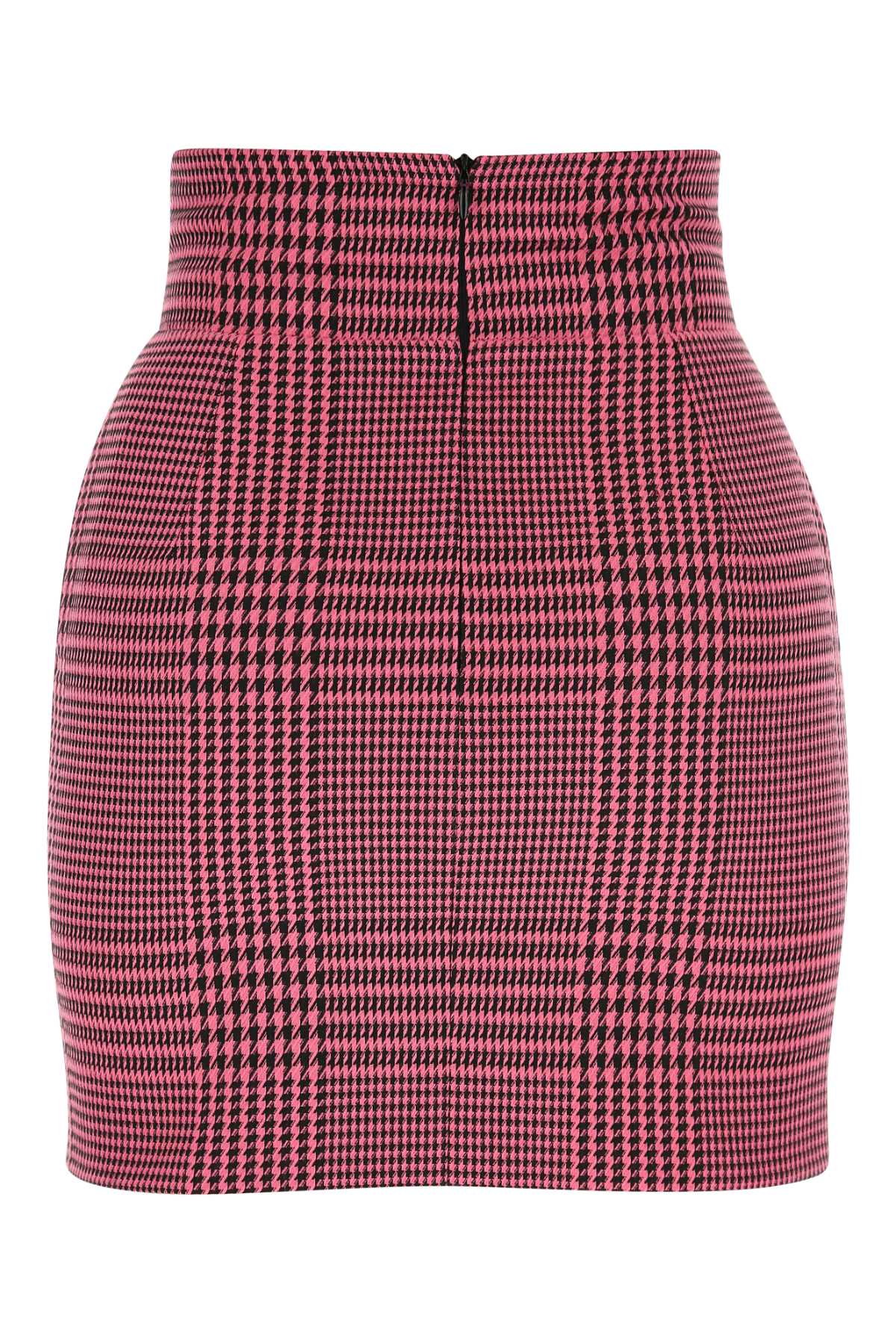 Shop Alexandre Vauthier Embroidered Polyester Blend Mini Skirt In Bubblegum
