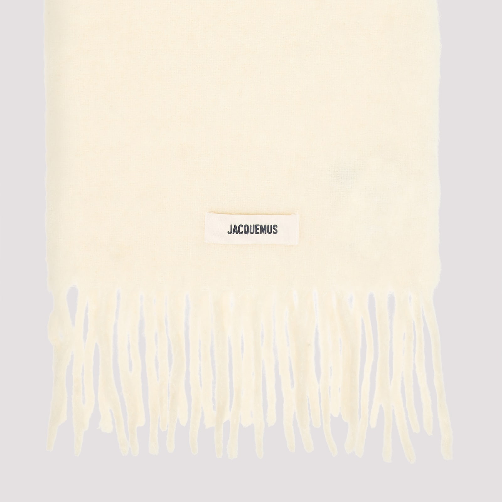Jacquemus Off White Alpaca L Echarpe Carro Scarf In Neutral