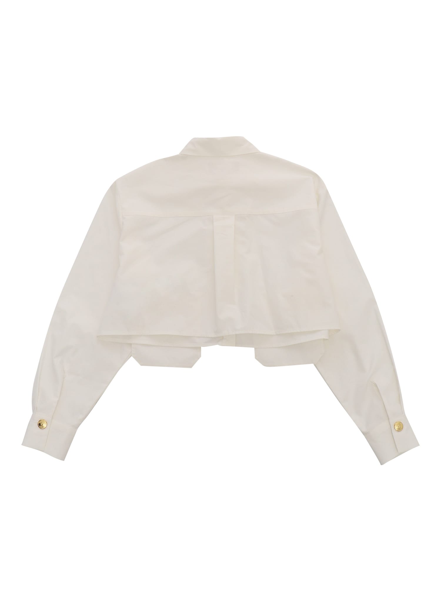 Shop Elisabetta Franchi La Mia Bambina White Cropped Shirt