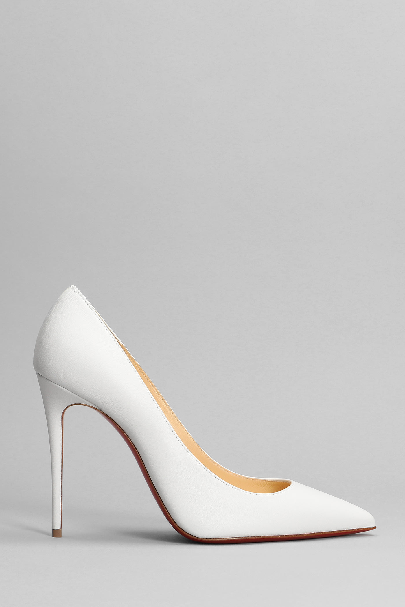 CHRISTIAN LOUBOUTIN KATE 100 PUMPS IN WHITE LEATHER