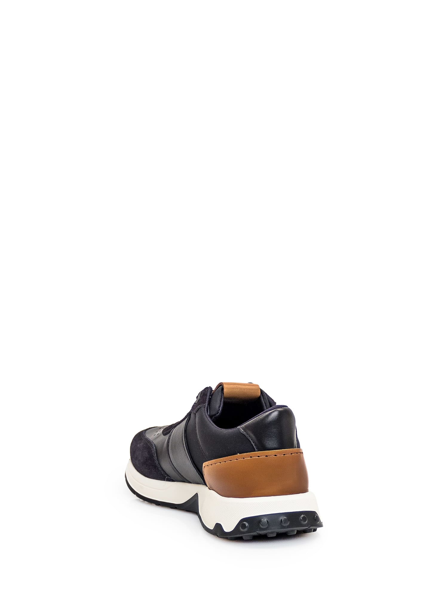 Shop Tod's Leather Sneaker In Nero-biscotto Ch