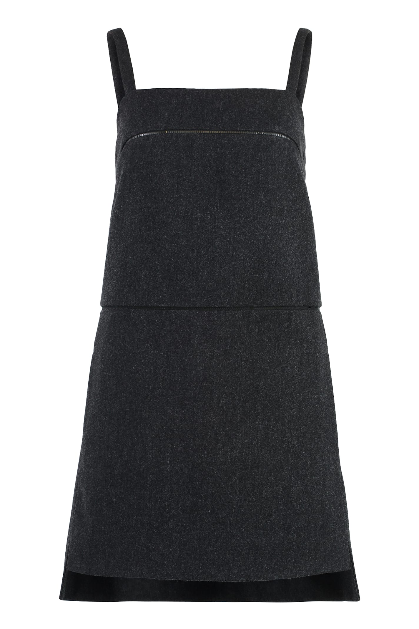 Shop Max Mara Leale Virgin Wool Dress In Grey