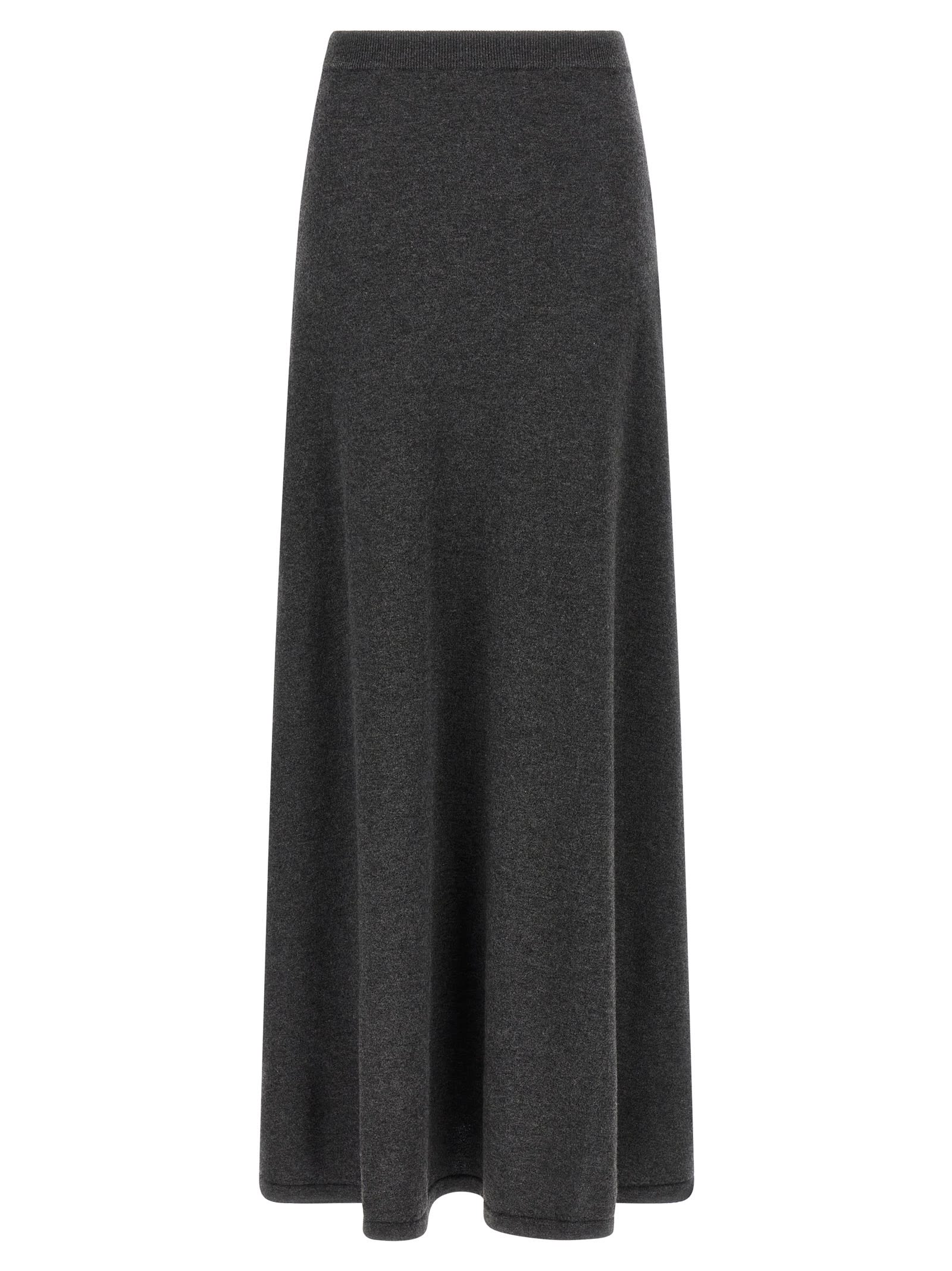 Balenciaga Maxi Wool Skirt In Black