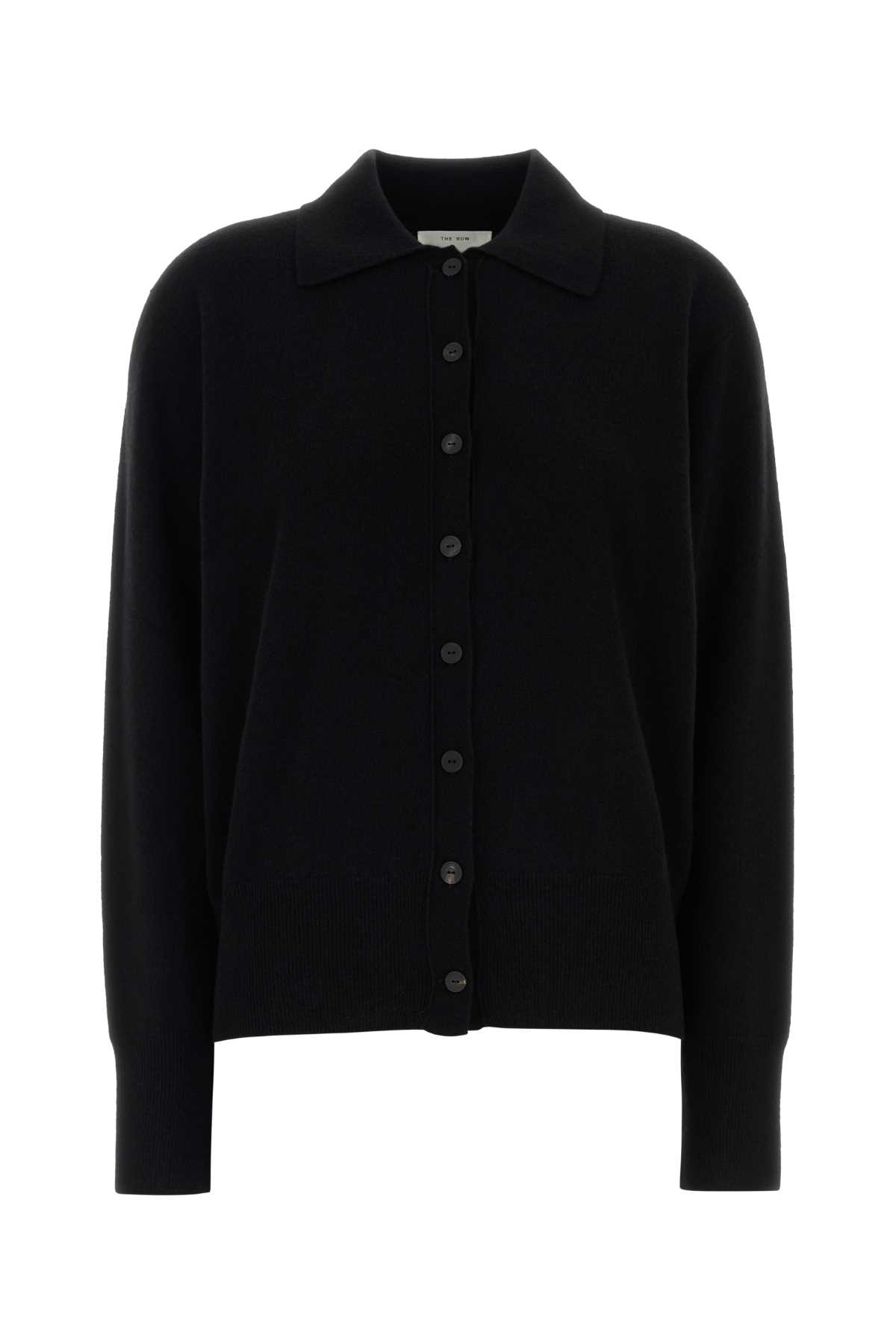 The Row Black Cashmere Lillia Cardigan In Black