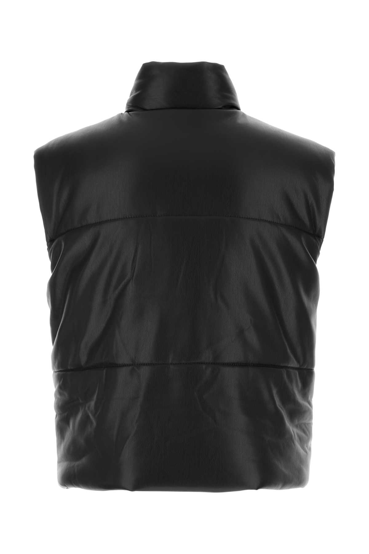 Shop Nanushka Black Synthetic Leather Jovan Padded Jacket