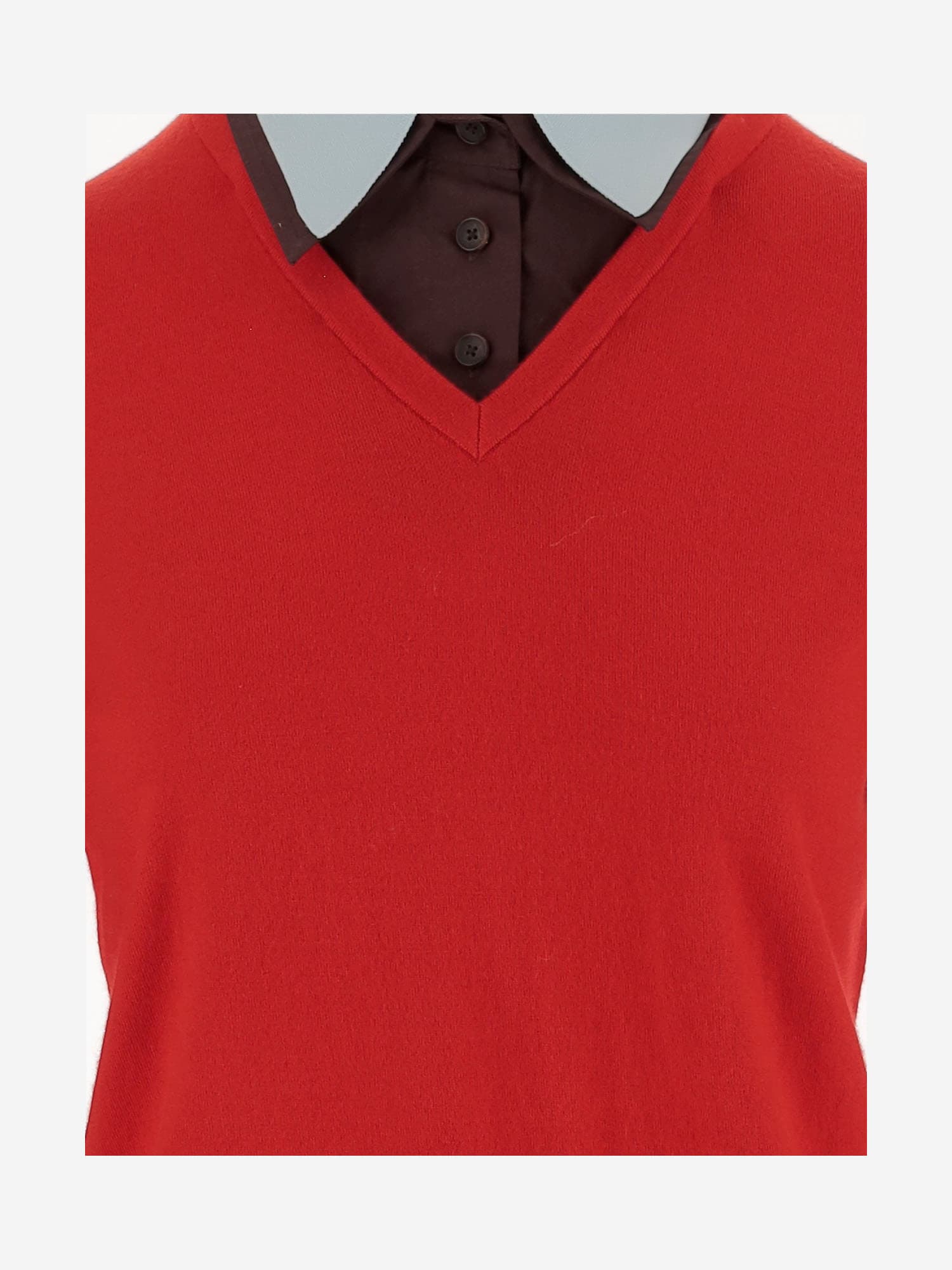 Tory Burch Wool Blend Sweater With Removable Collar In Red