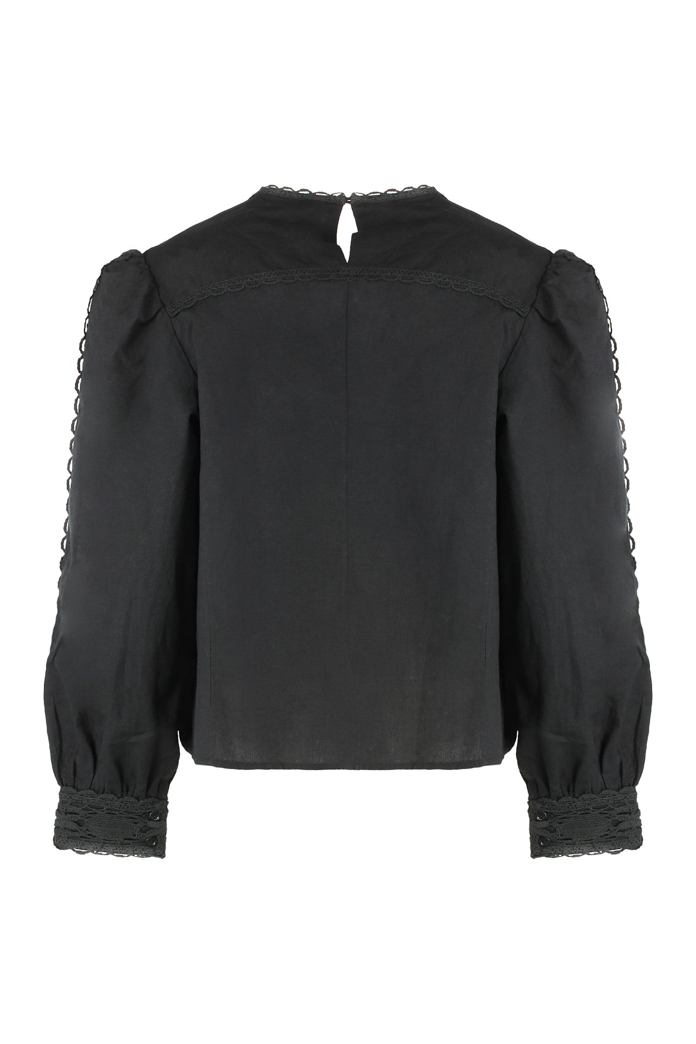 Shop Isabel Marant Étoile Valmira Linen Blouse In Black