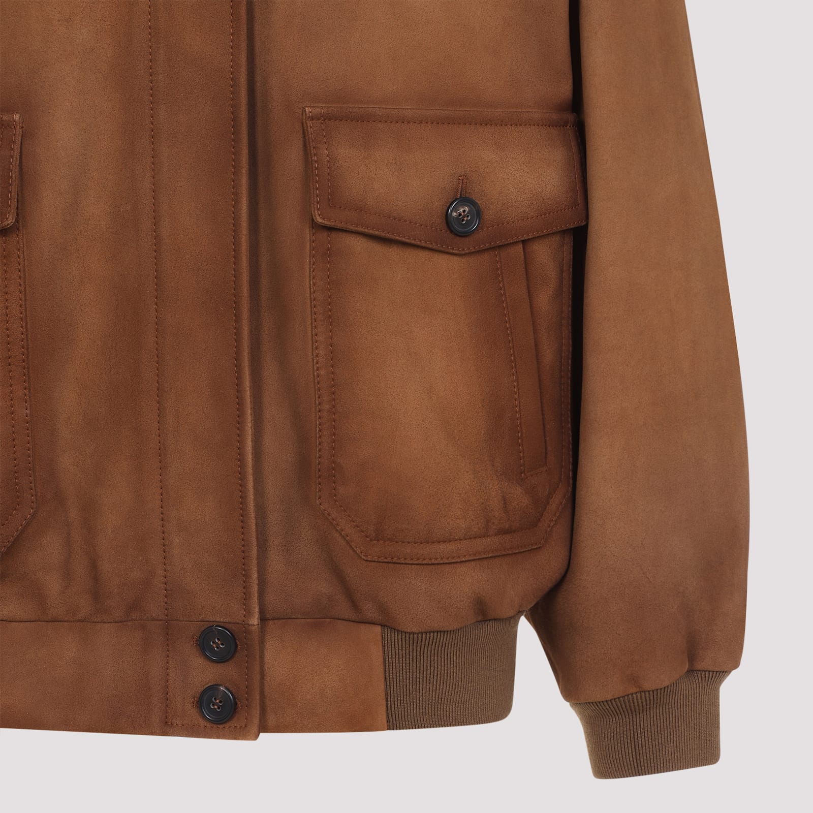 Miu Miu Lamb Leather Jacket Dropped Shoulders In Brown