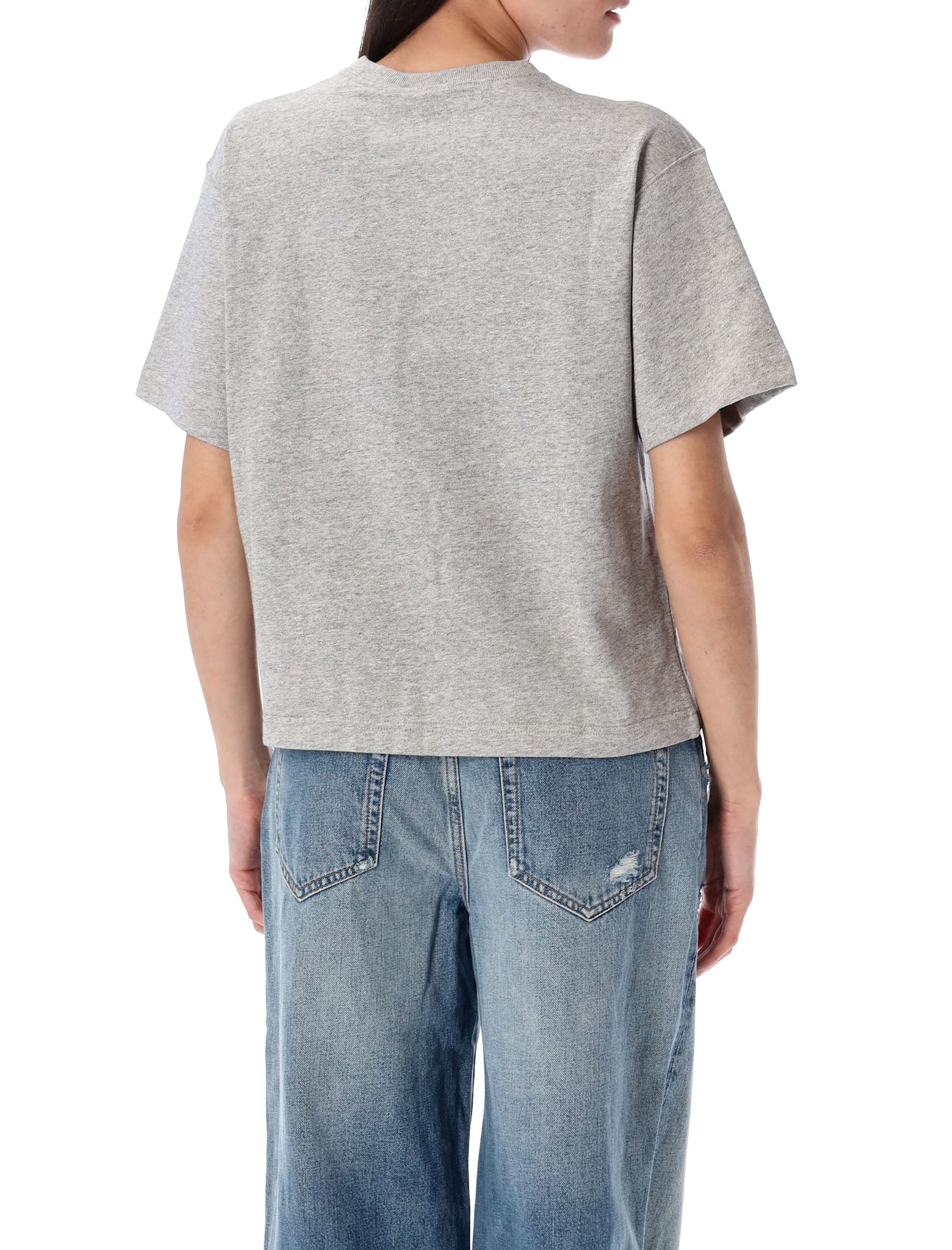 Polo Ralph Lauren Cotton Jersey Crop T-shirt In Gray