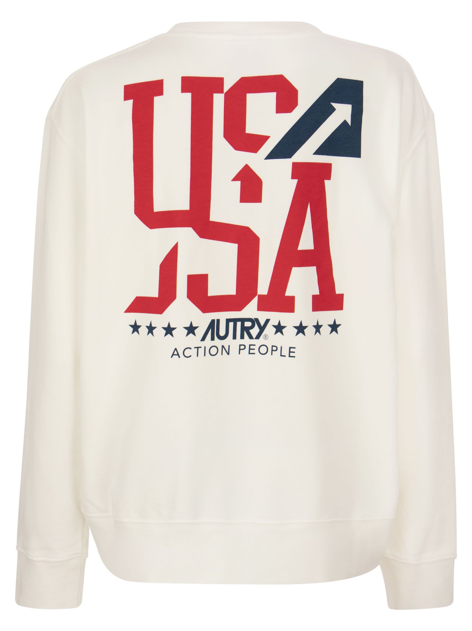 Shop Autry Iconic - Sweatshirt Crew-neck In White