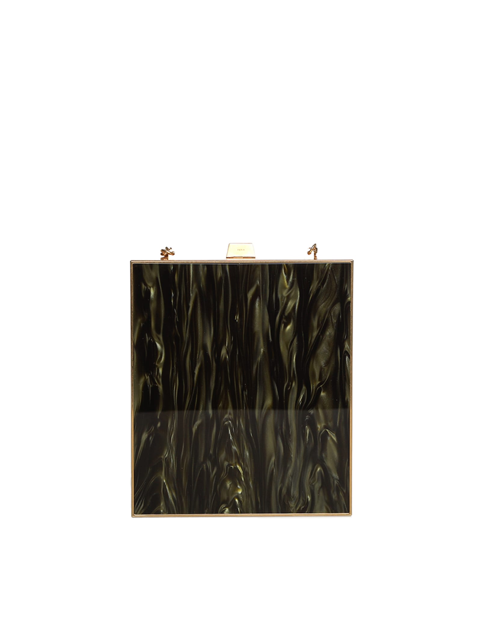 Saint Laurent Box Bag In Plexiglass And Metal In Green/gold | ModeSens