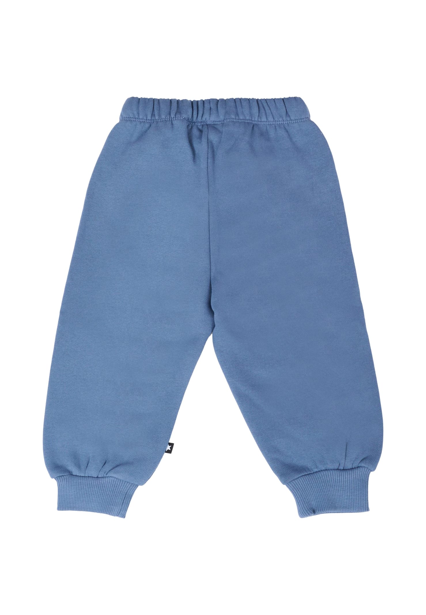 Molo Blue Trousers For Baby Boy With Elephant In Brown