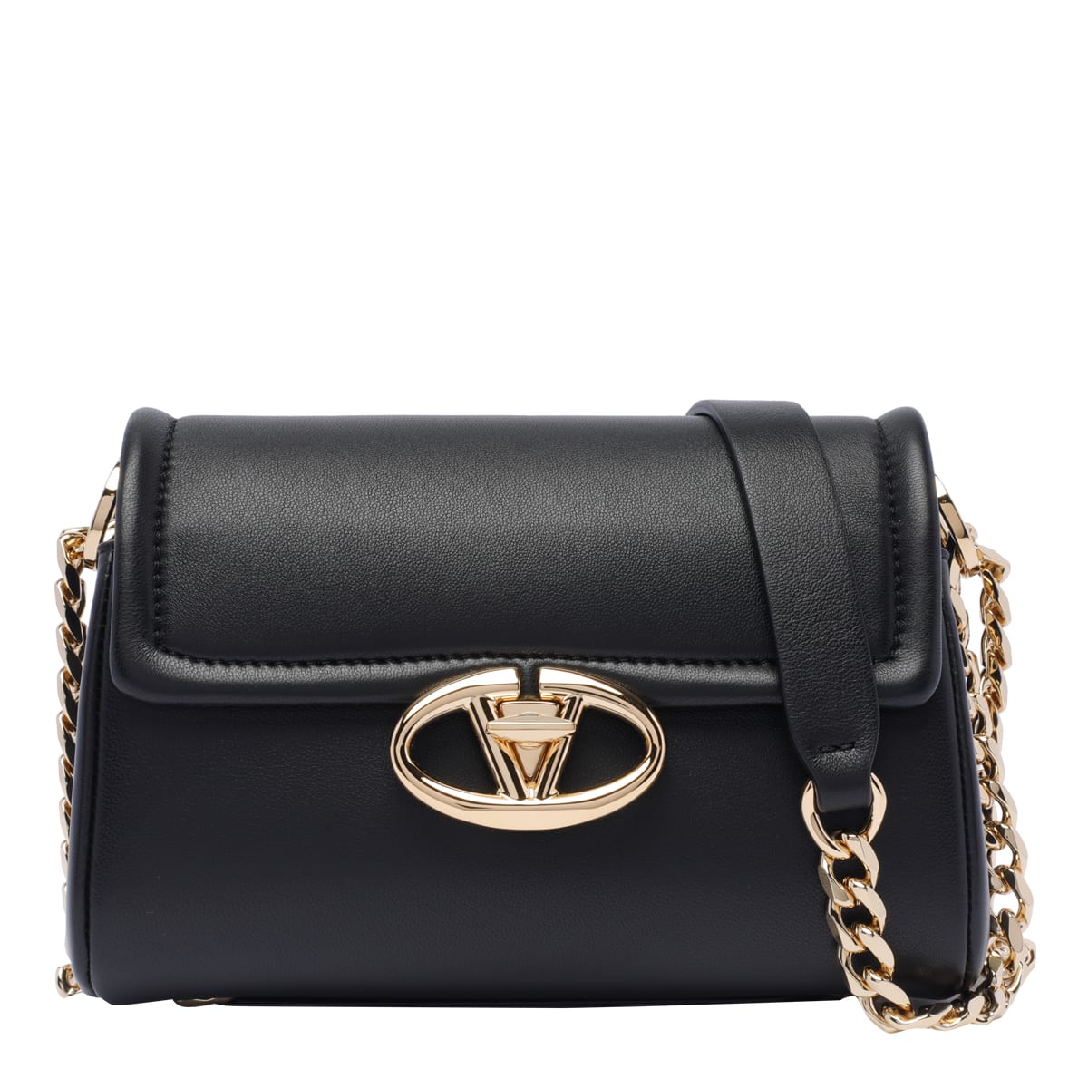 Valentino Vlogo Locker Shoulder Bag In Black