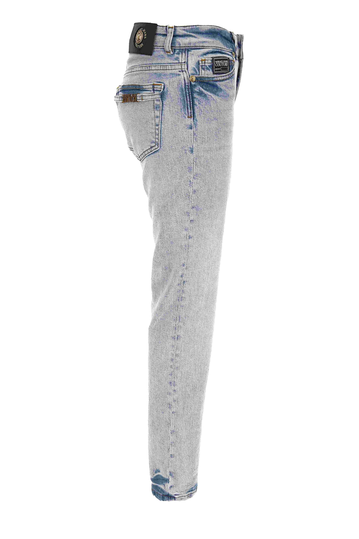 Shop Versace Jeans Couture 5 Pocket Pants In Blue