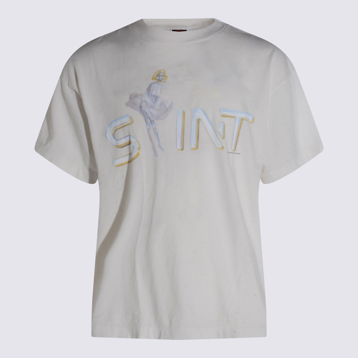 Saint Mxxxxxx White Cotton T-shirt In Gray