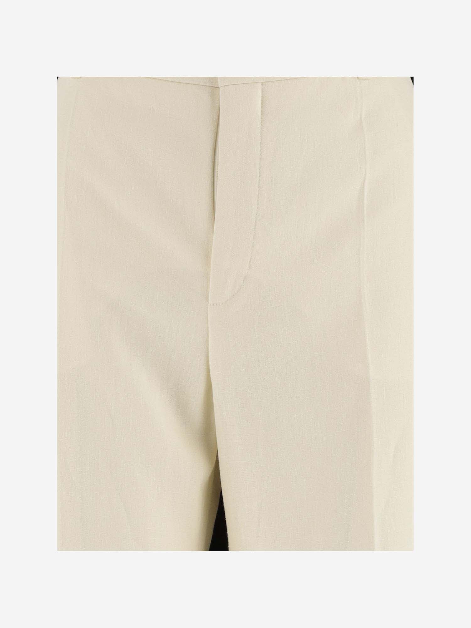 Shop Chloé Linen Flared Pants In White
