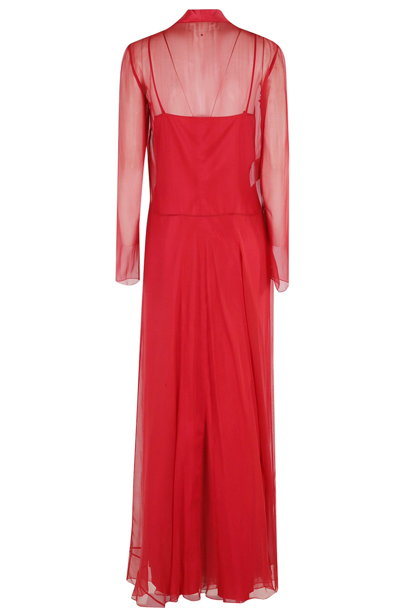 Alberta Ferretti Long Sleeve Dress In Red