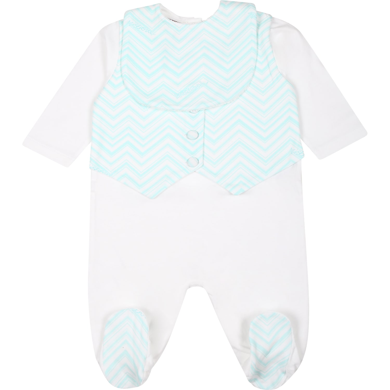 Shop Missoni White Serfor Baby Boy With Chevron Pattern