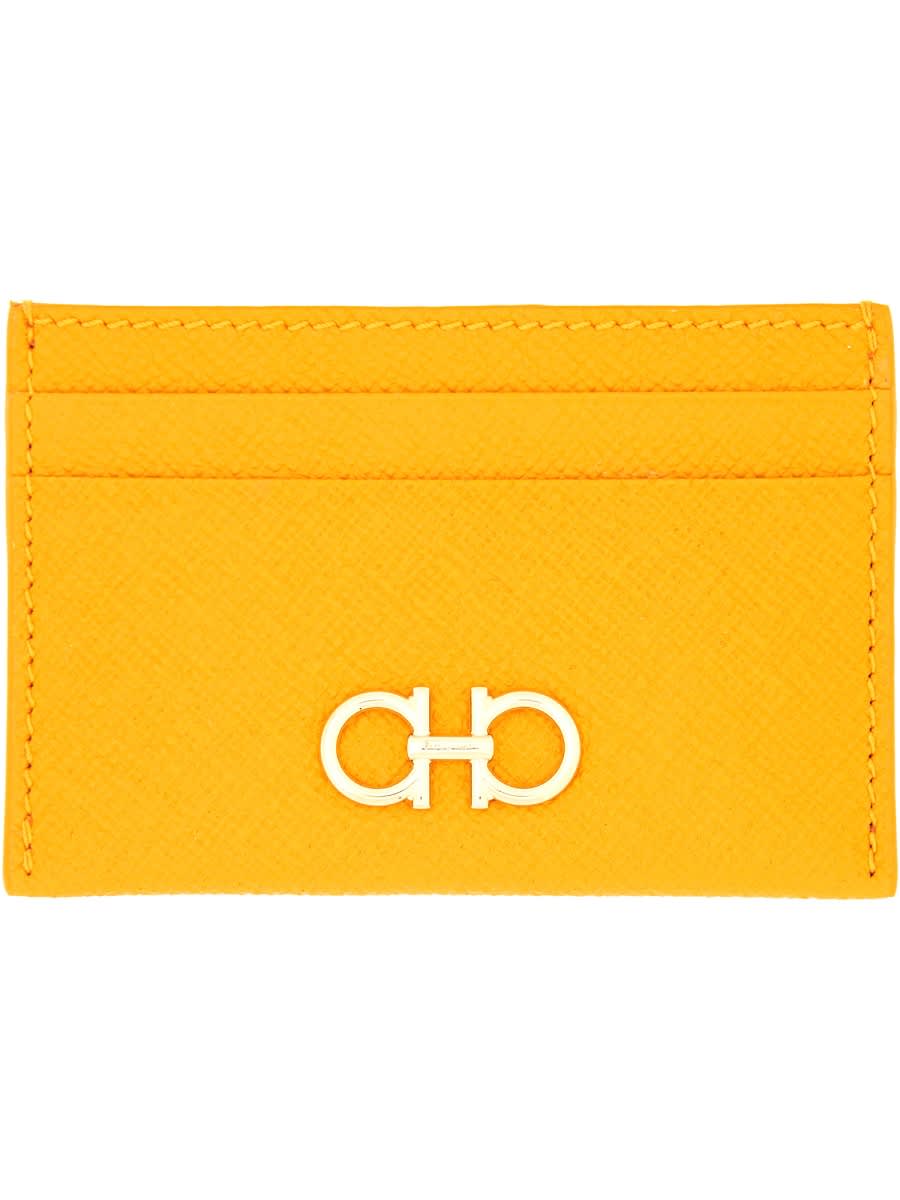 Ferragamo Card Holder Hooks In Yellow