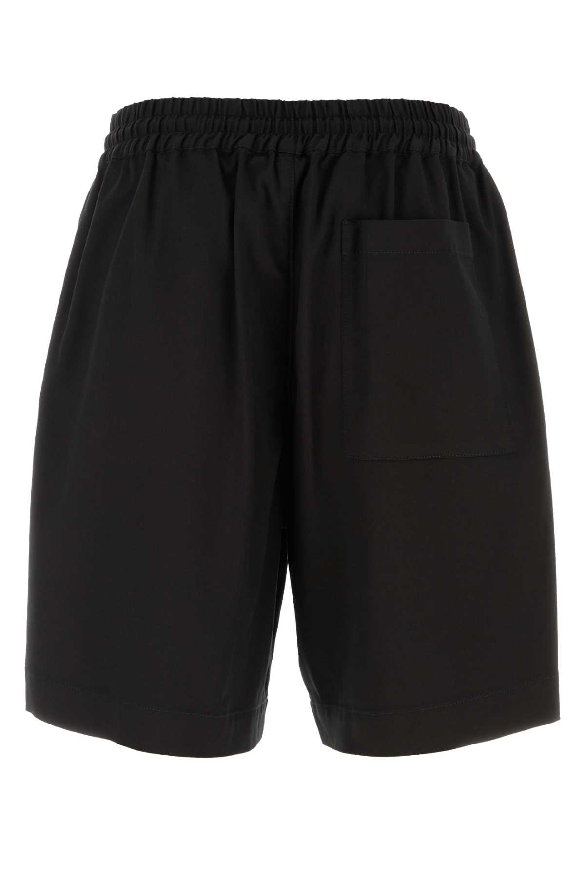 Shop Giorgio Armani Black Stretch Lyocell Blend Bermuda Shorts