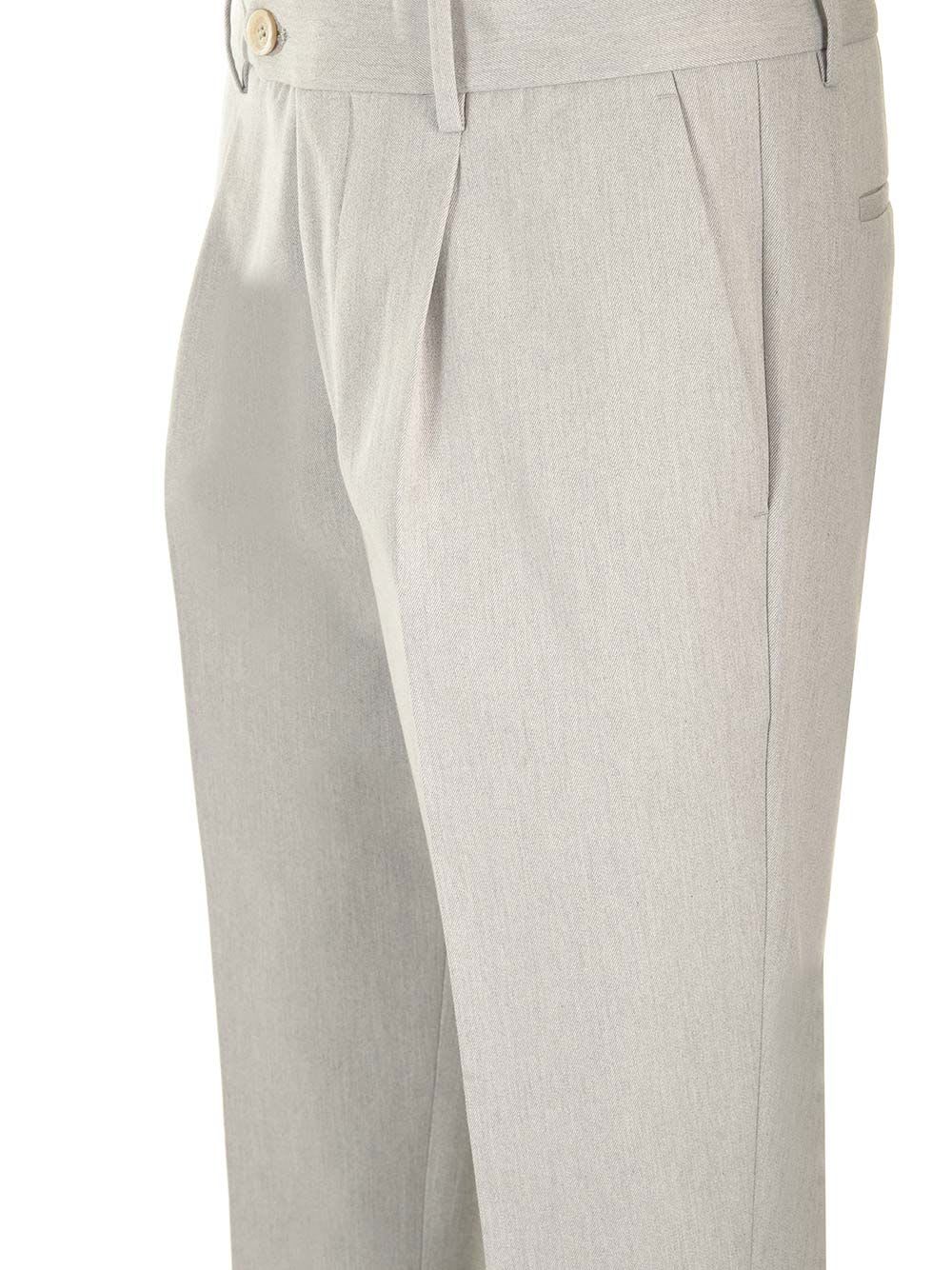 Shop Brunello Cucinelli Leisure Fit Trousers In Grey