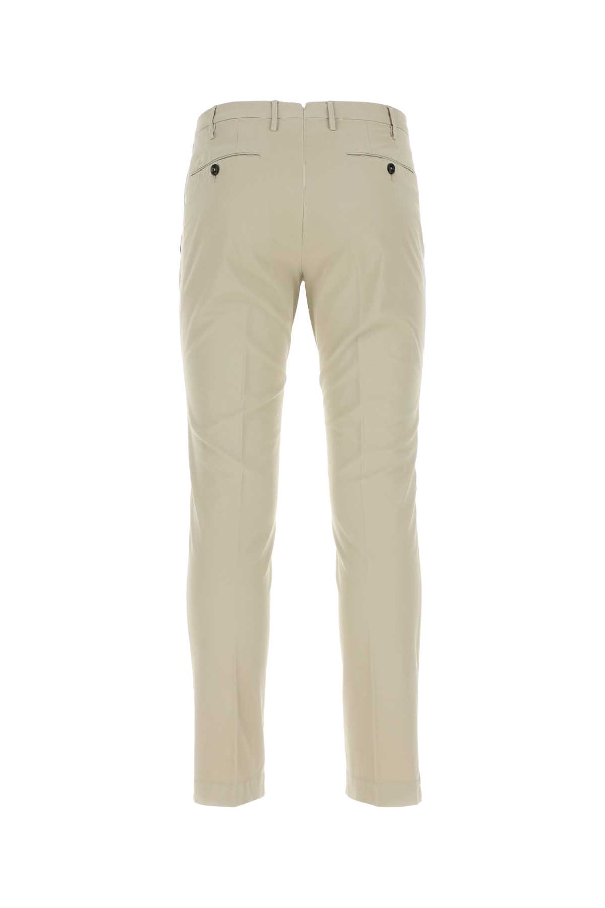 Pt01 Beige Stretch Cotton Pant In 0010
