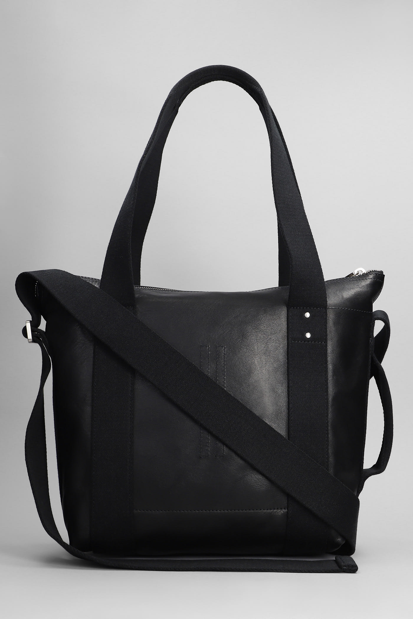 Rick Owens Mini Trolley Hand Bag In Black Leather