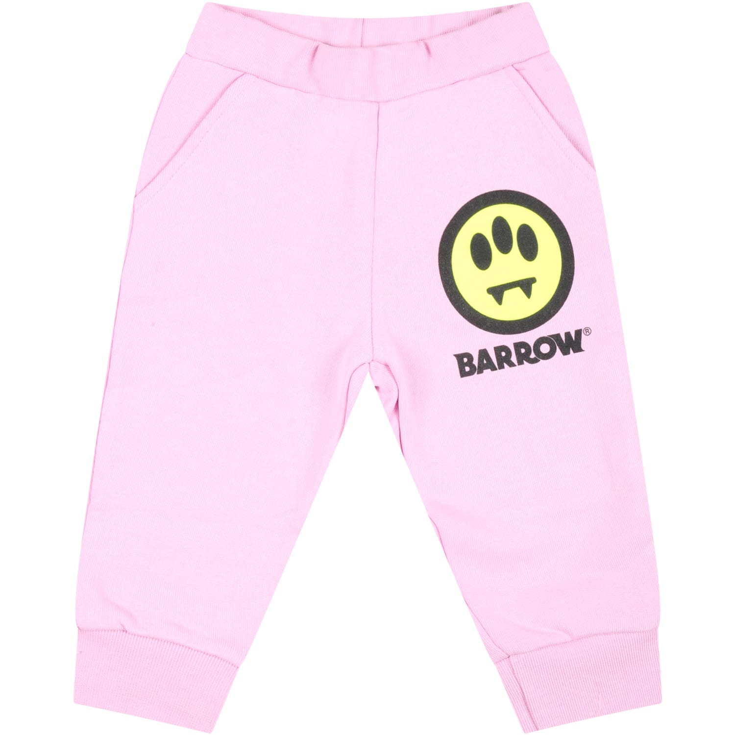 BARROW PINK SWEATPANTS FOR BABY GIRL WITH LOGO