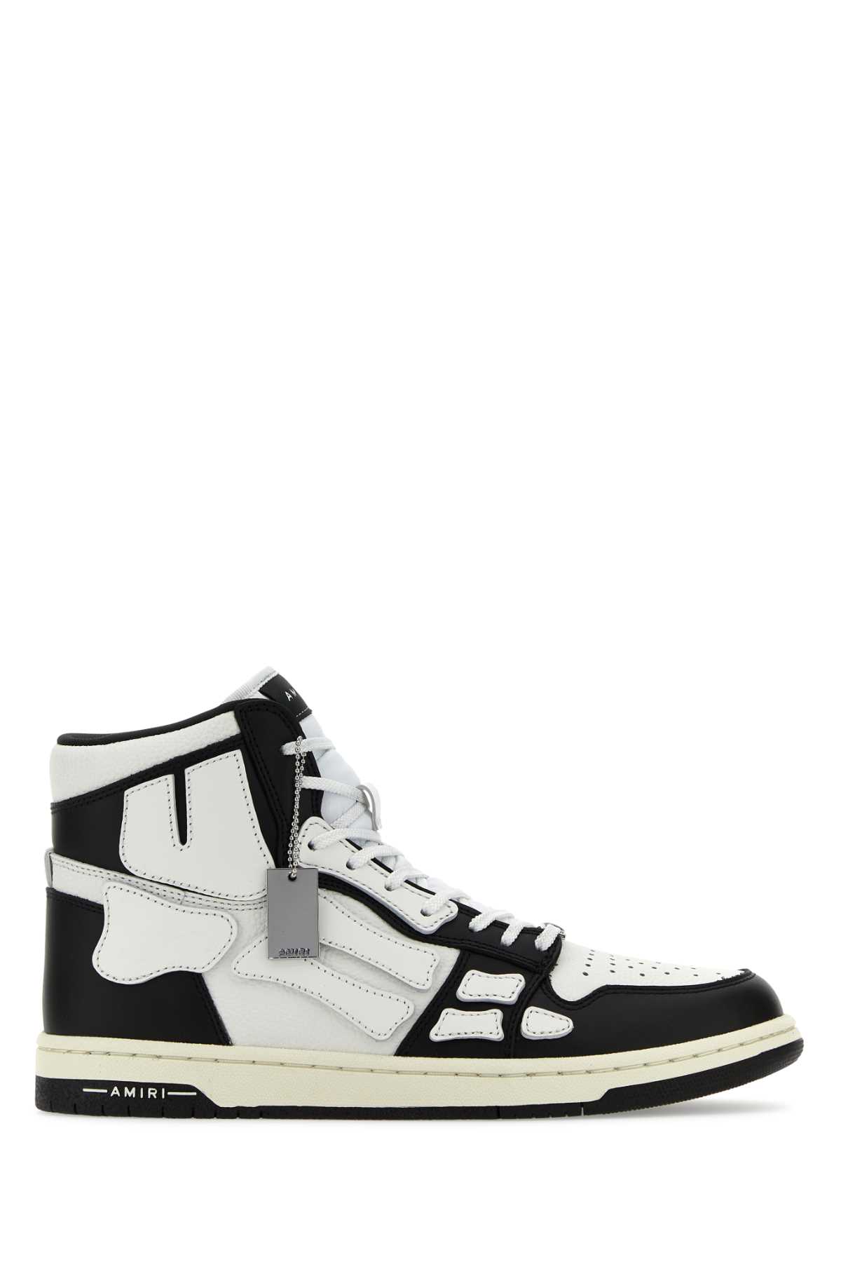 Shop Amiri Two-tone Leather Skel Sneakers In 004