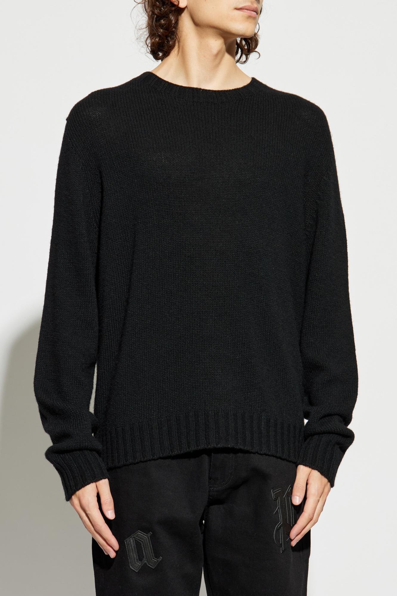 Palm Angels Intarsia-knit Logo Jumper In Grey