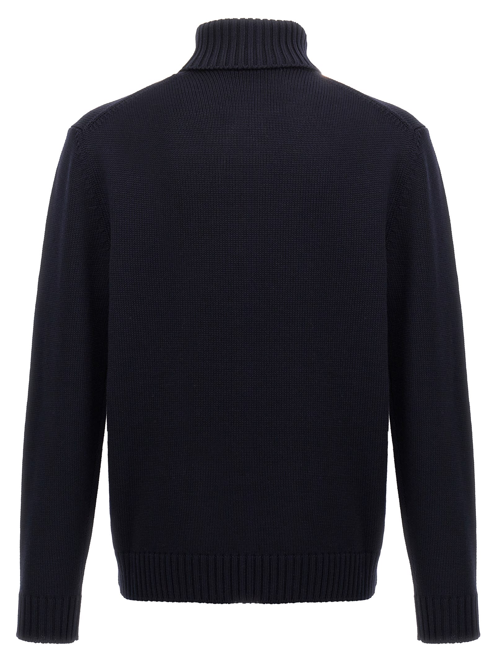 Shop Zanone High Neck Sweater In Blue