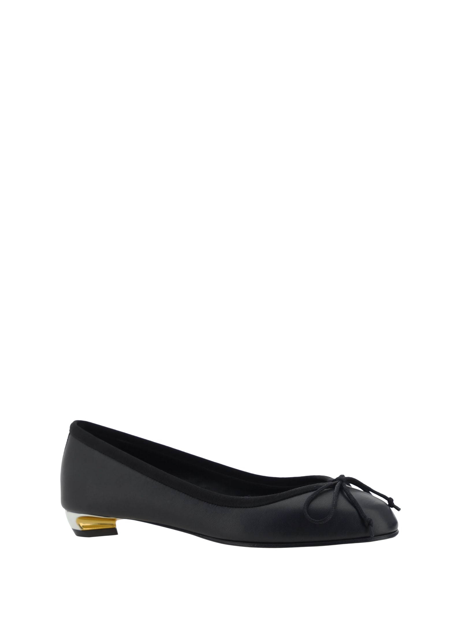 Shop Alexander Mcqueen Ballerinas In Black/silver/gold