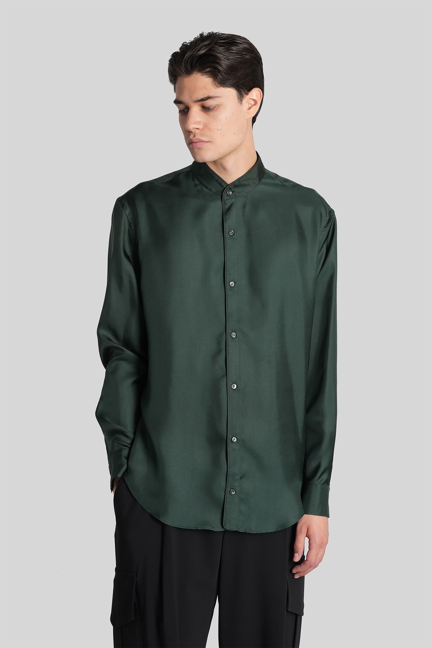 Shirt In Green Silk